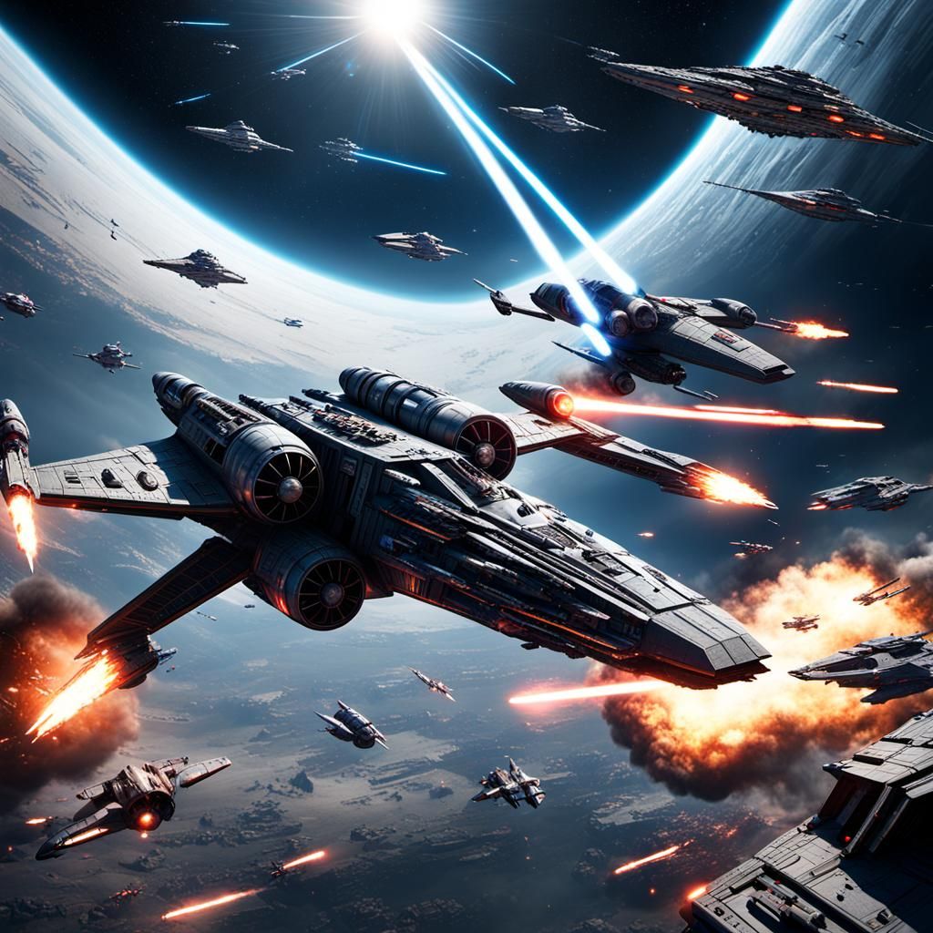 Epic Star Wars-Style Space Battle in 4K