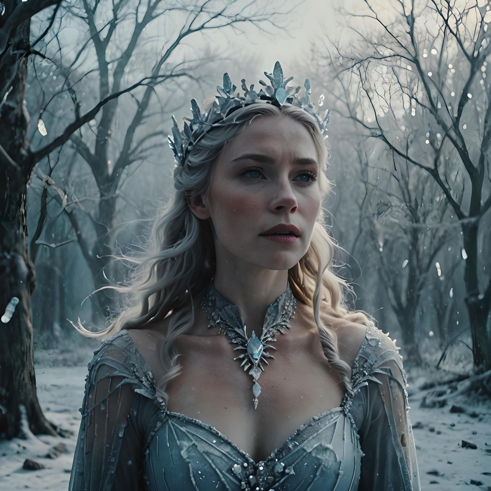 Dramatic Ice Queen Cinematic Film Still