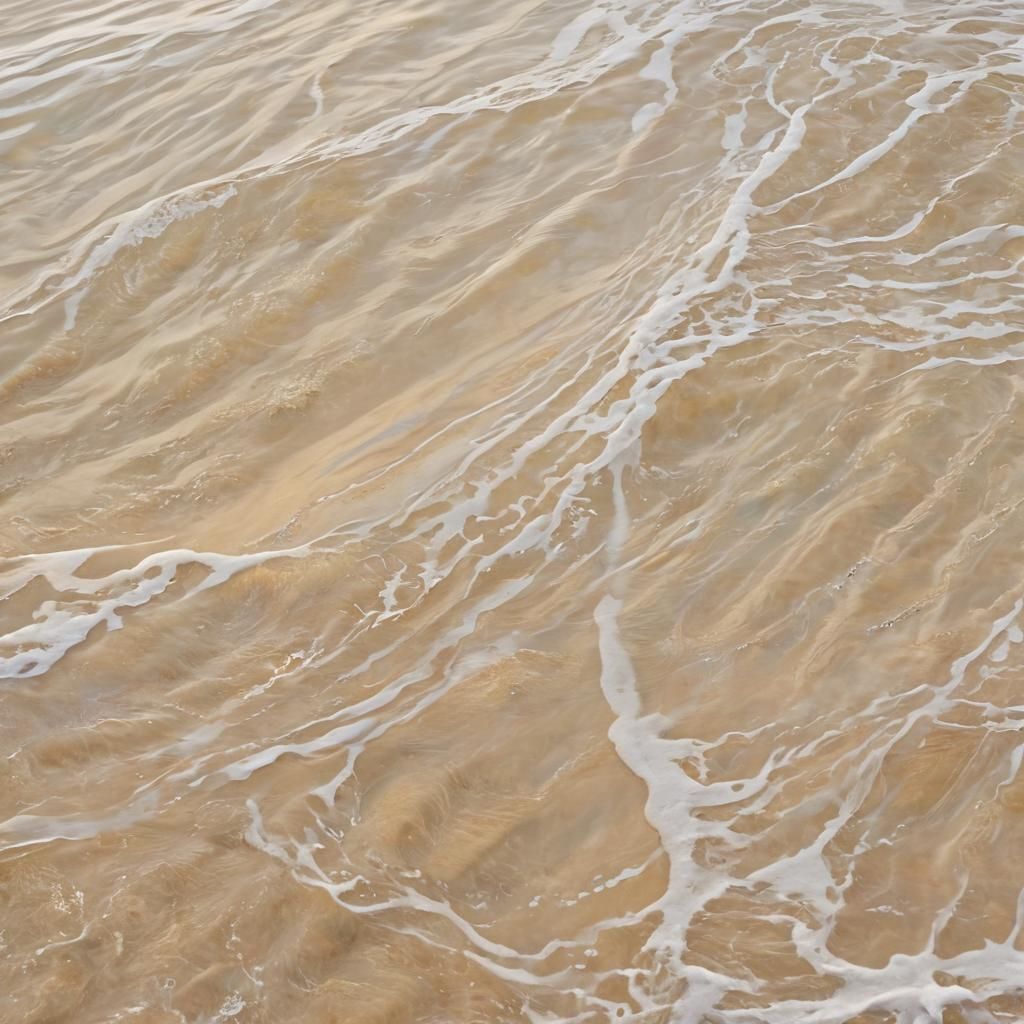 Impressionistic Waves Crashing on a Serene Coastline