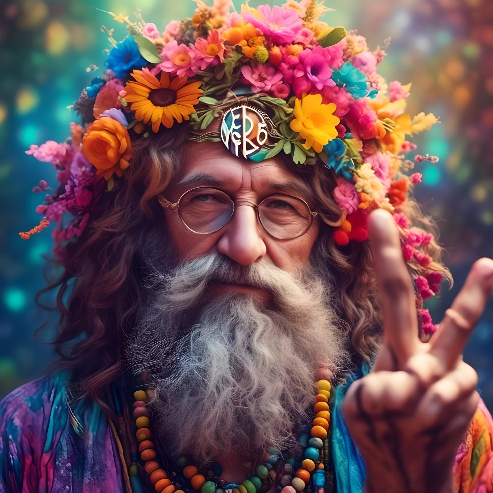 HIPPIE DUDE 1 PEACE MAN