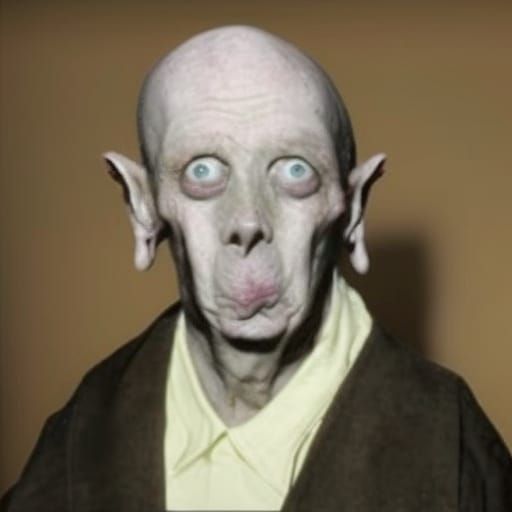 Extremely Ugly Man with Burned Skin