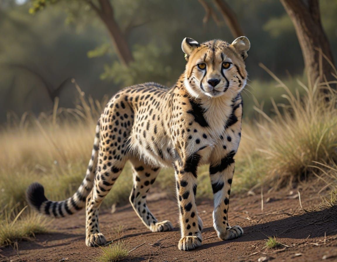 Photorealistic King Cheetah Majestic Wild Cat