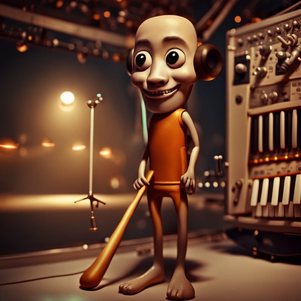 Surreal Musical Masterpiece with Glowing Notes at Golden Hou...