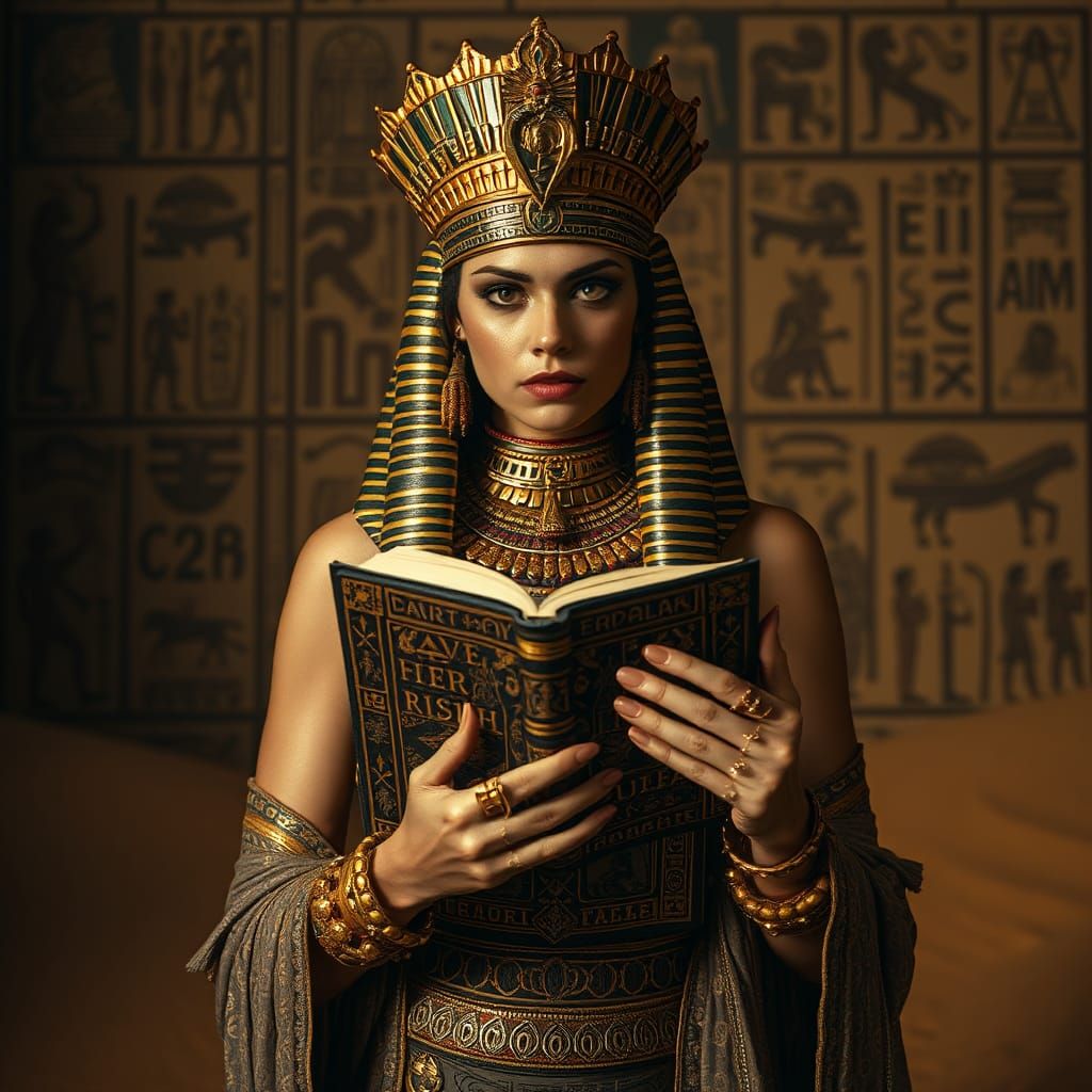 Egyptian Sorceress with the Book of the Dead