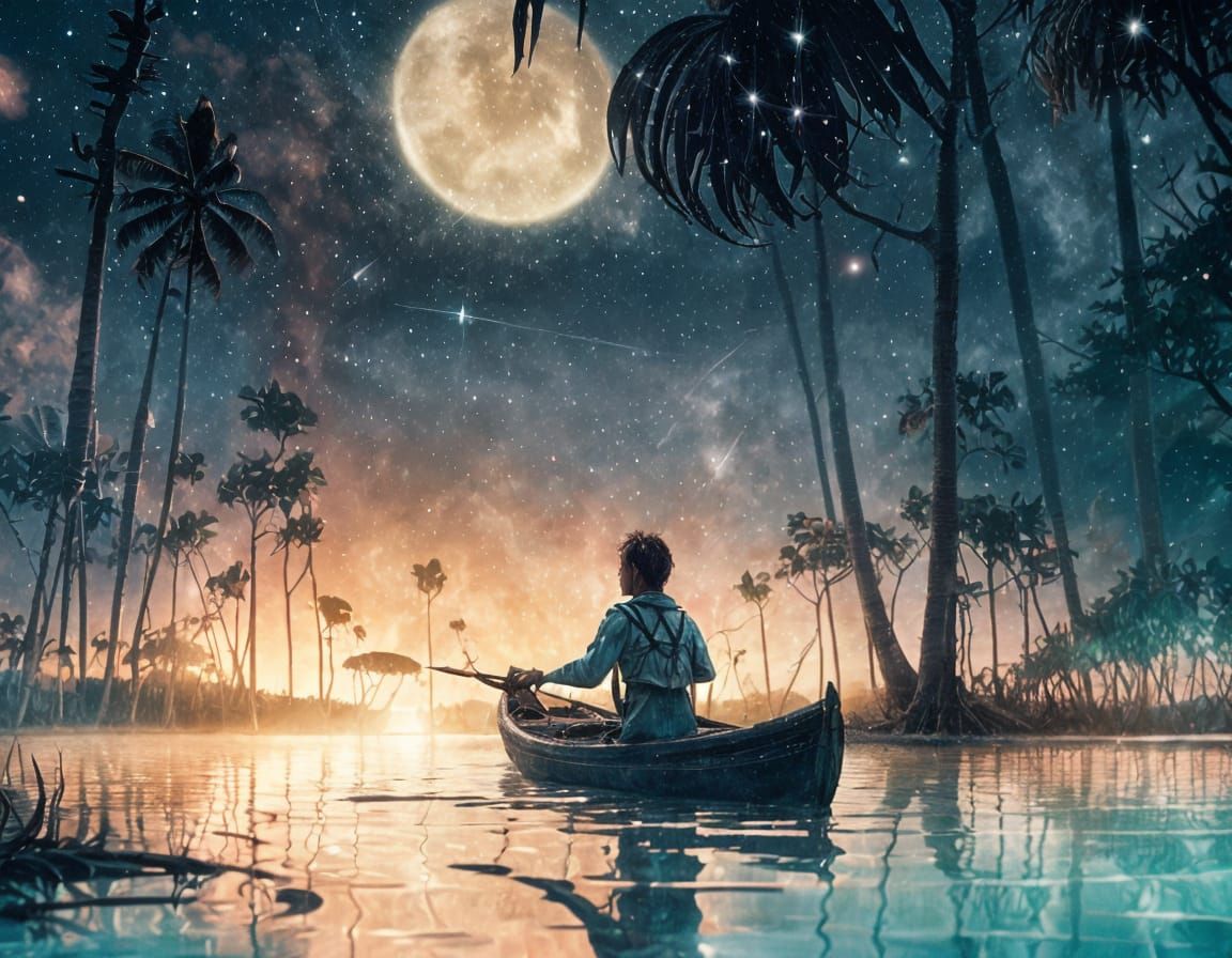 Enchanted Lagoon Sailing: Manga Style Illustration