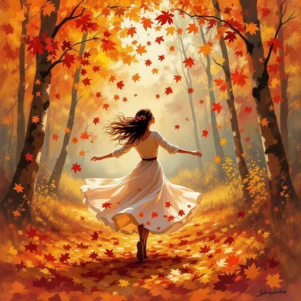 Autumn Dance: A Whirlwind of Golden Hues