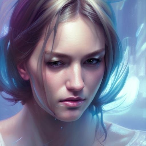 Lady Time Portrait in Cyberpunk Style