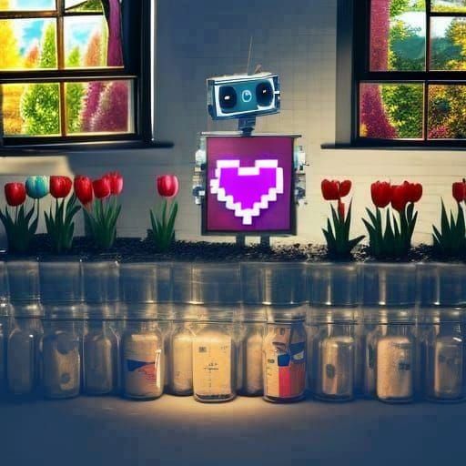 Purple 8-Bit Pixel Art Heart