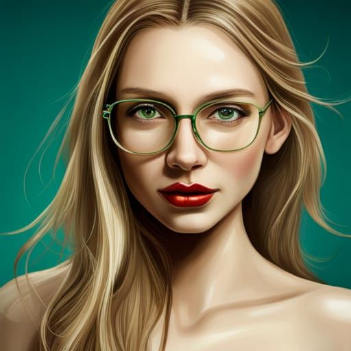Teen Blonde Model Portrait in Photorealistic Style