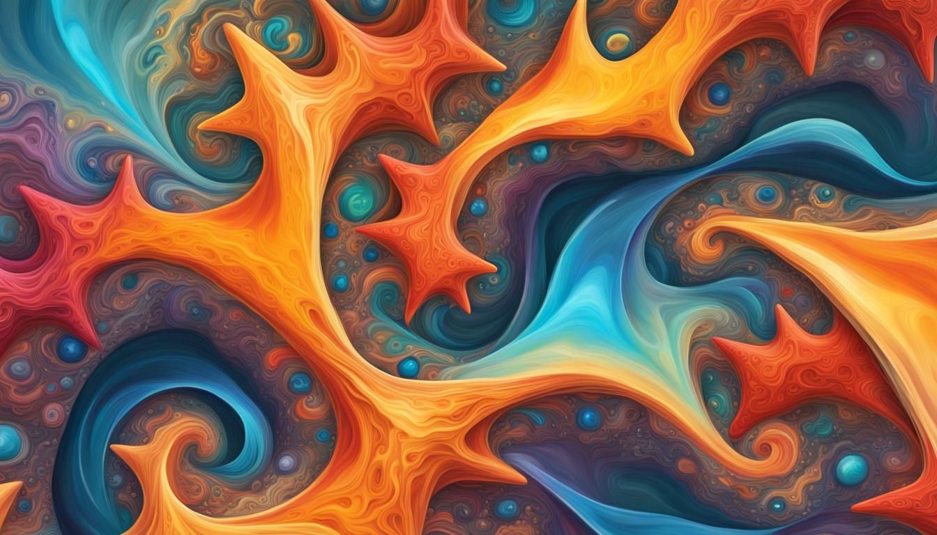 Cosmic Stars in Impasto Oil Paint Style