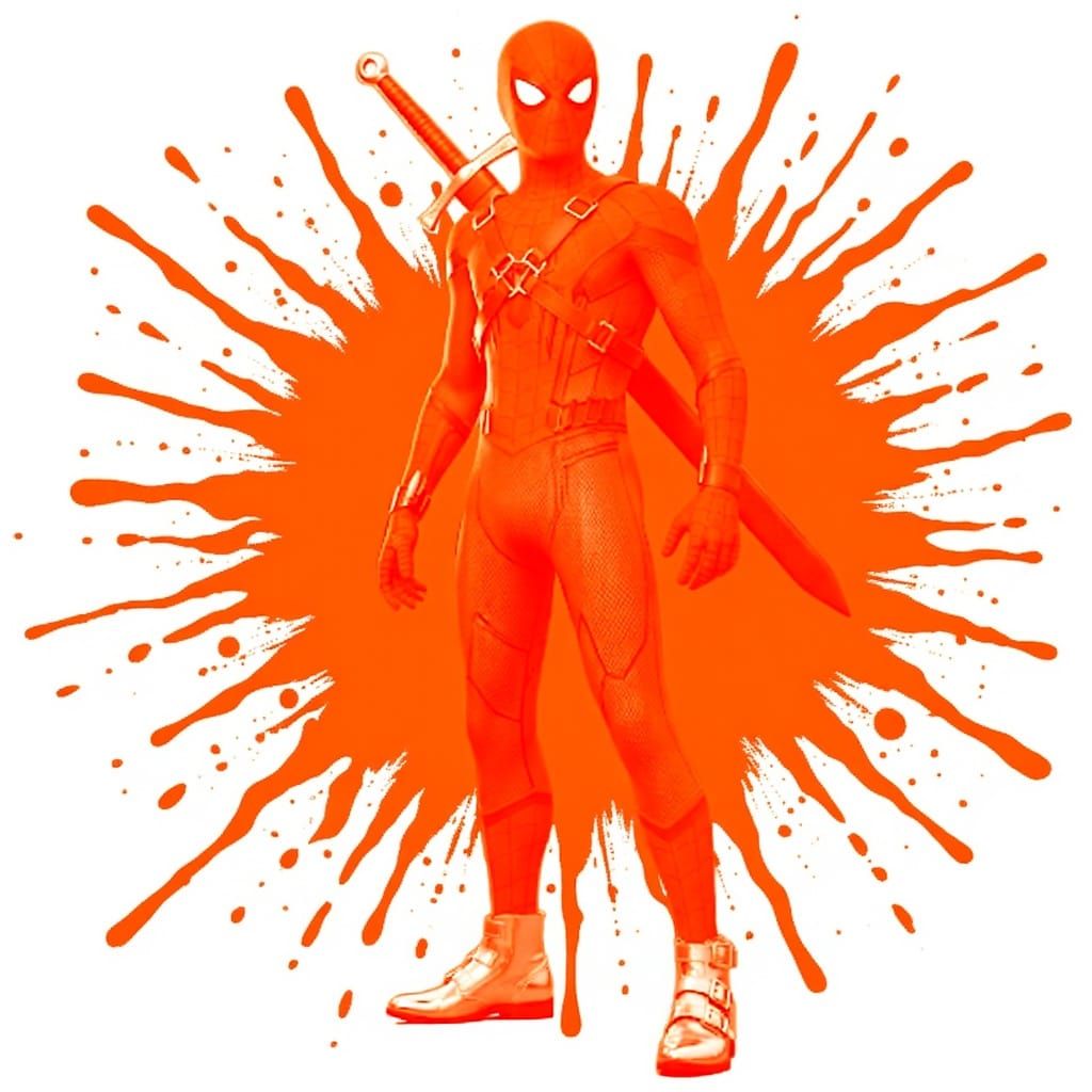 Monochrome Scene with Orange Color Splash