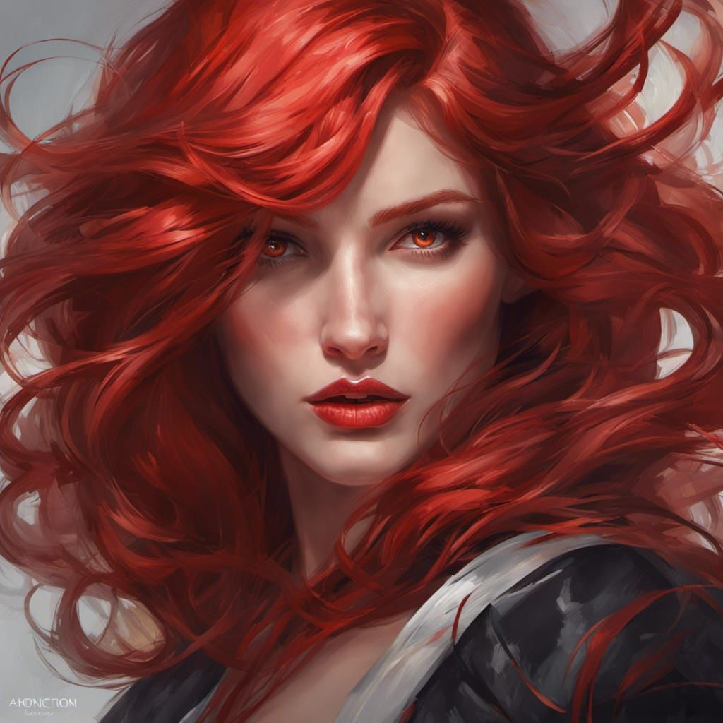 Voluptuous Red-Haired Succubus Portrait in Unreal Engine 5