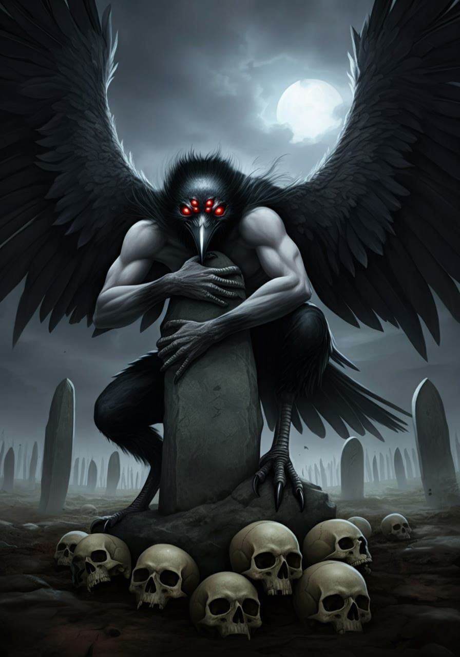 Dark Fantasy Demon Grasping Monolith in Elden Ring Style