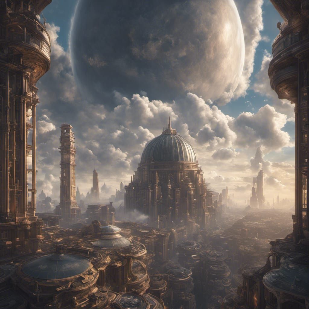Cloud Dome City: Epic Digital Matte Painting