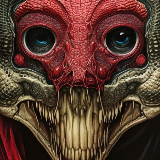 Ornate Crocodile Skull in Detailed Digital Art