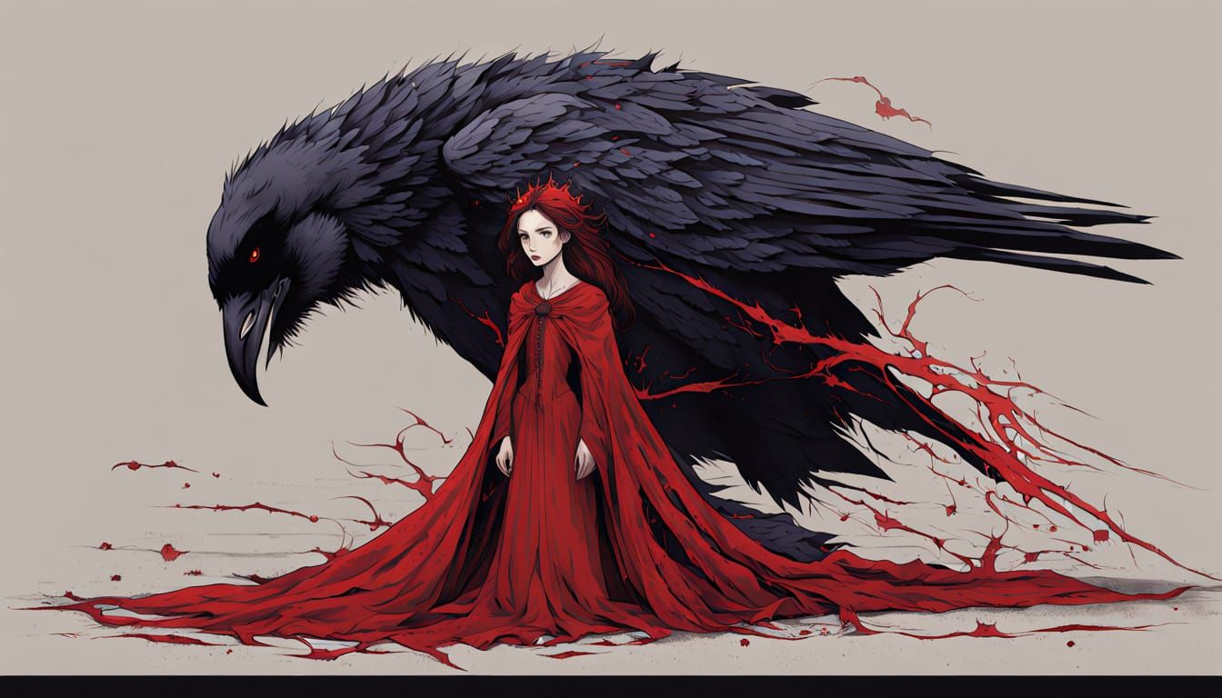 Queen of Sorrow: A Comic-Style Raven Mother