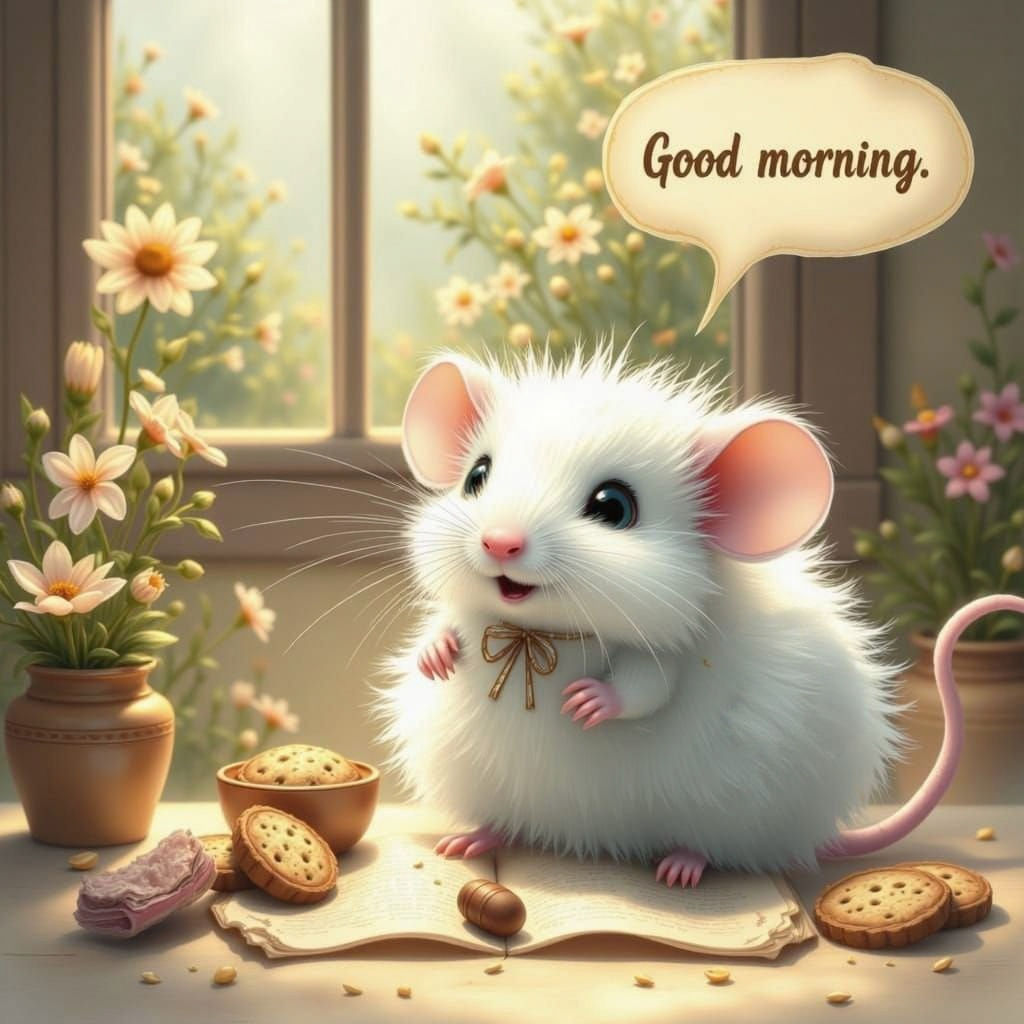 Cute Mouse Exercising in Cozy Home