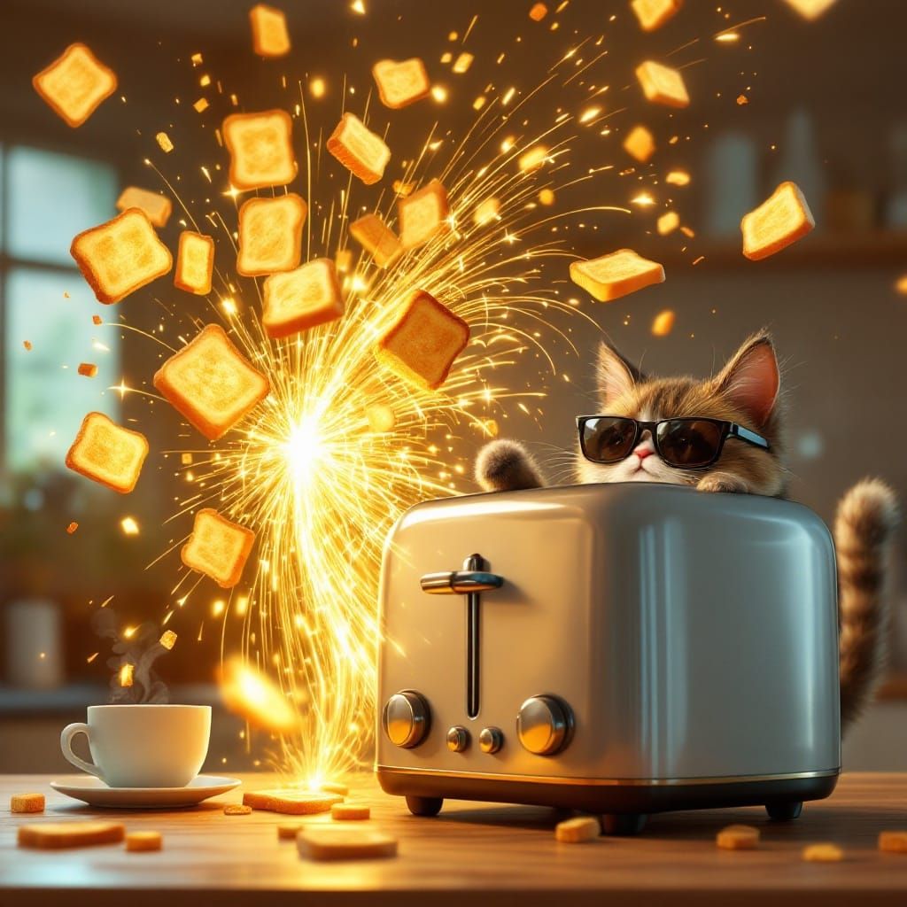 Surreal Cartoon Toaster Launches Toast in Mesmerizing Lissaj...