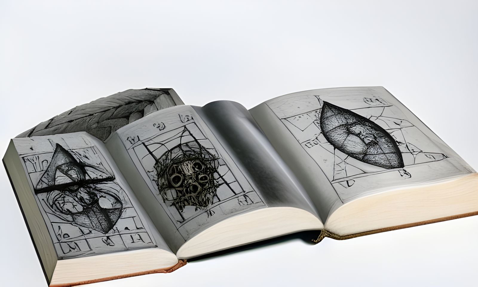 Macabre Alchemical Grimoire with Occult Diagrams