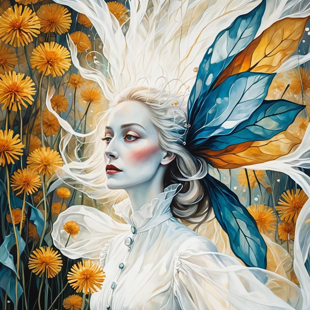 Surreal Dream Portrait of Ghostly Woman in Infrared