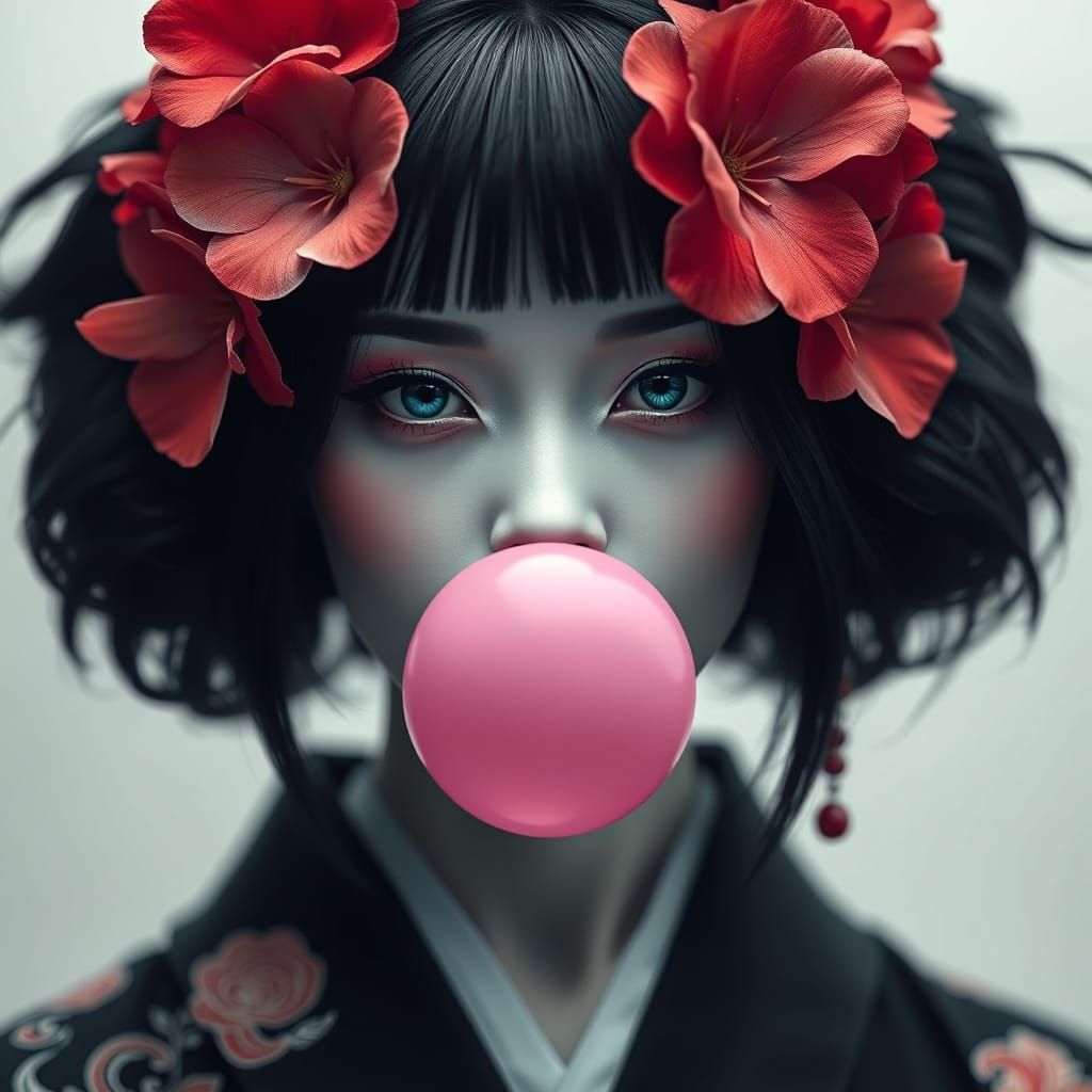 Blowing  geisha