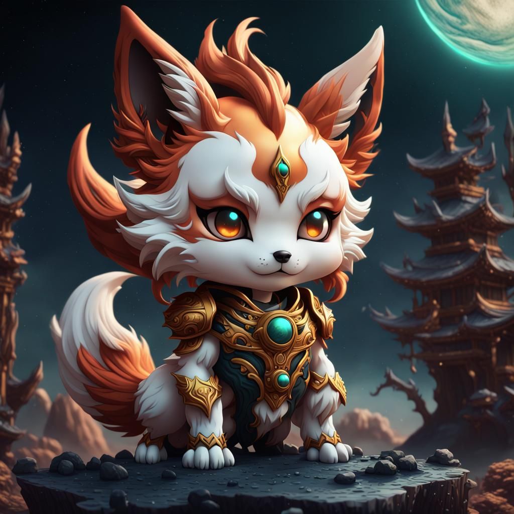 Chibi Demon Kitsune on Planet Jupiter