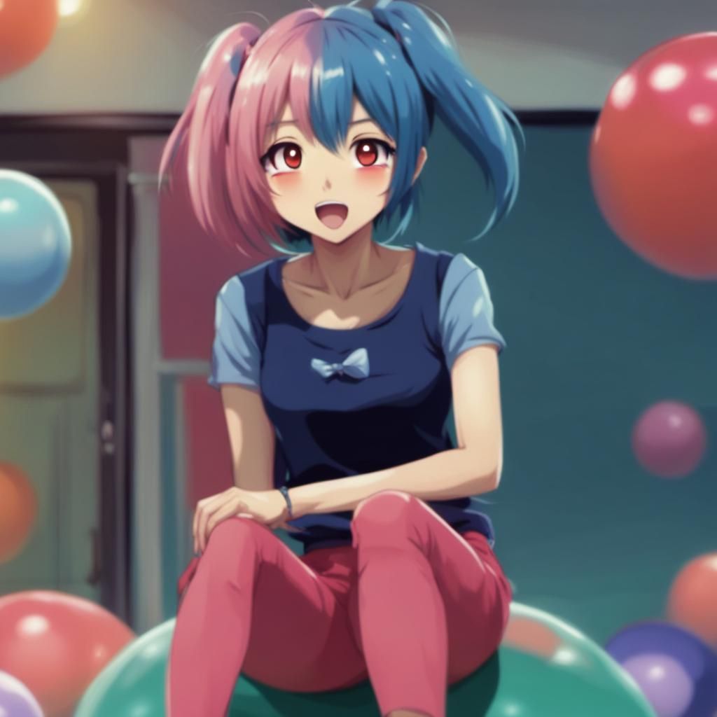 Anime Girl on Hopper Ball in Dreamscape