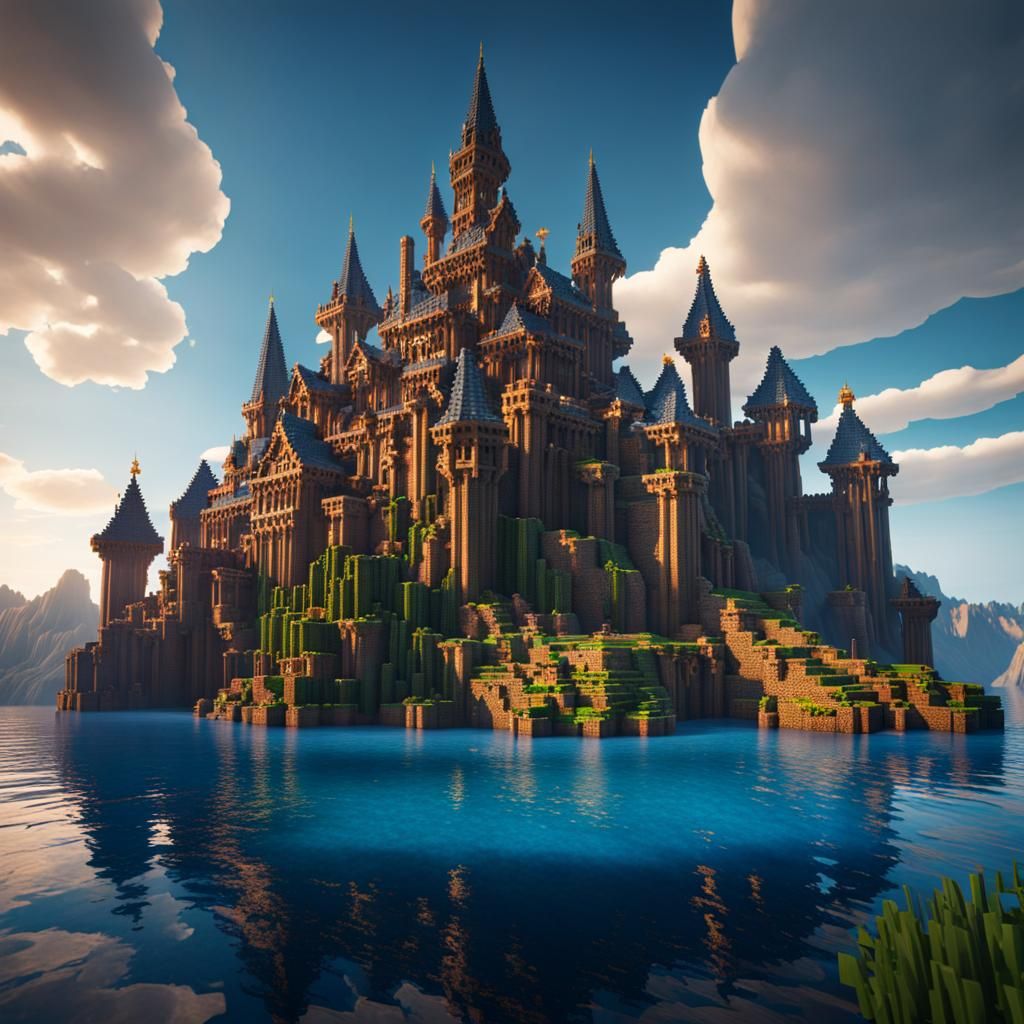 Detailed Minecraft Castle Concept Art