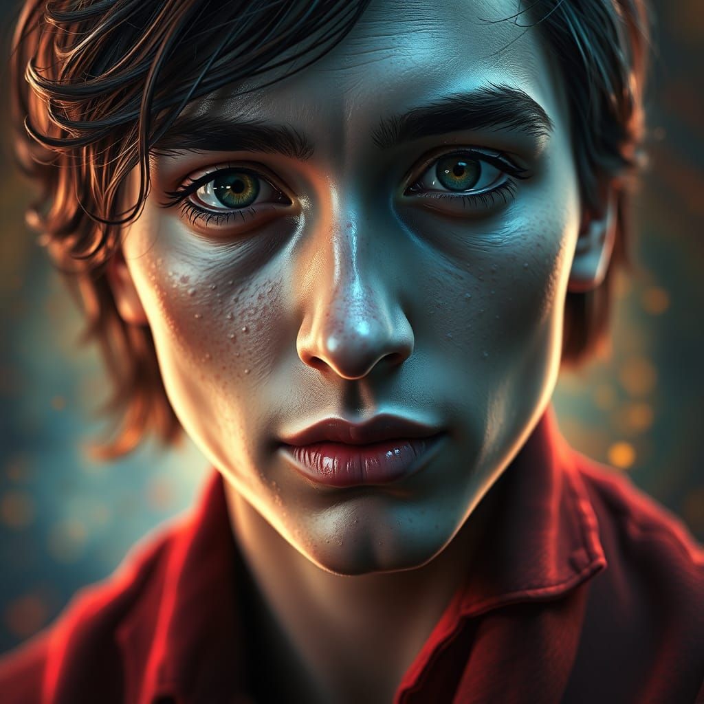 Hyperrealistic Portrait with Dynamic Lighting, Trending Art