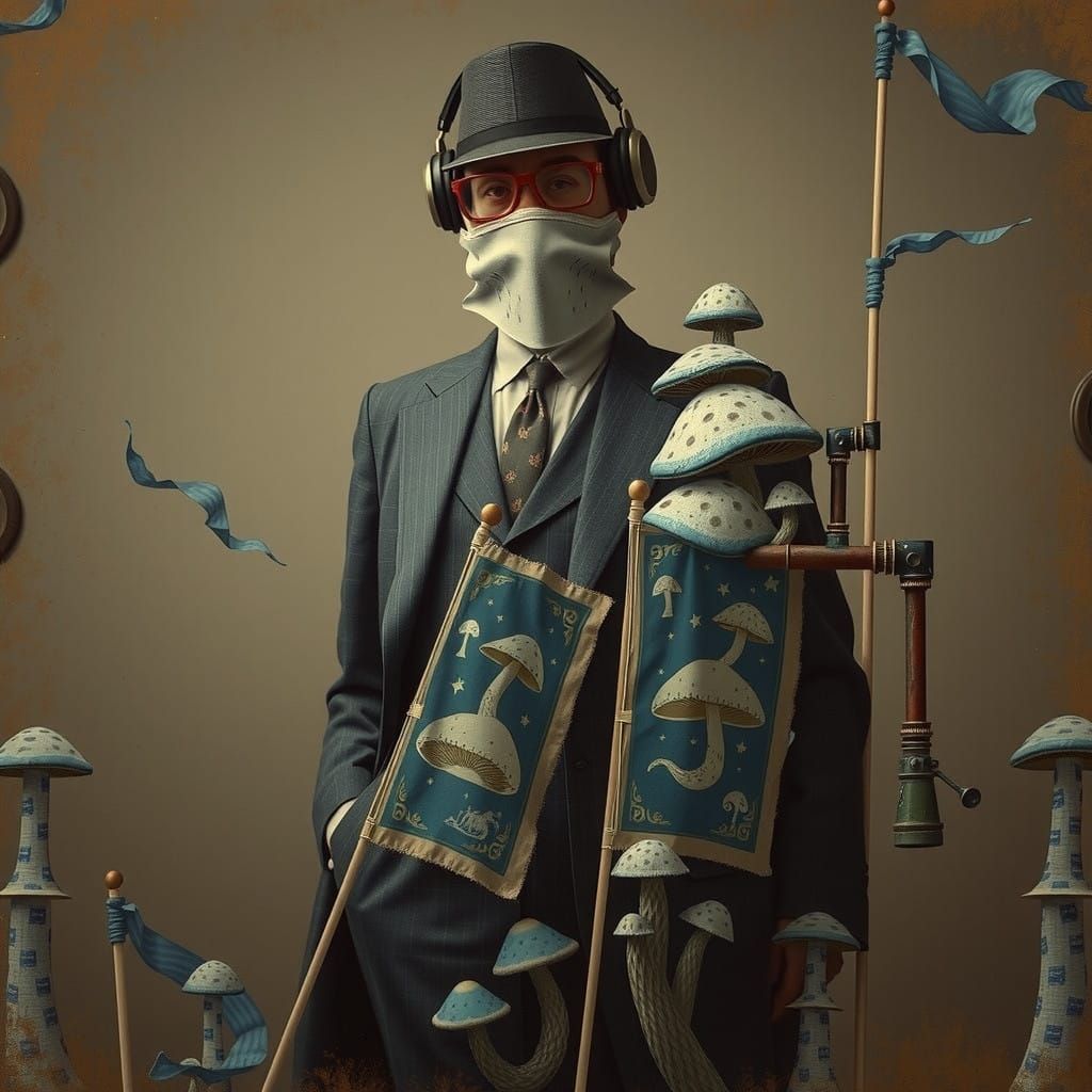 Linocut-Inspired Mushroom Sculptures Amidst Bureaucratic Obs...