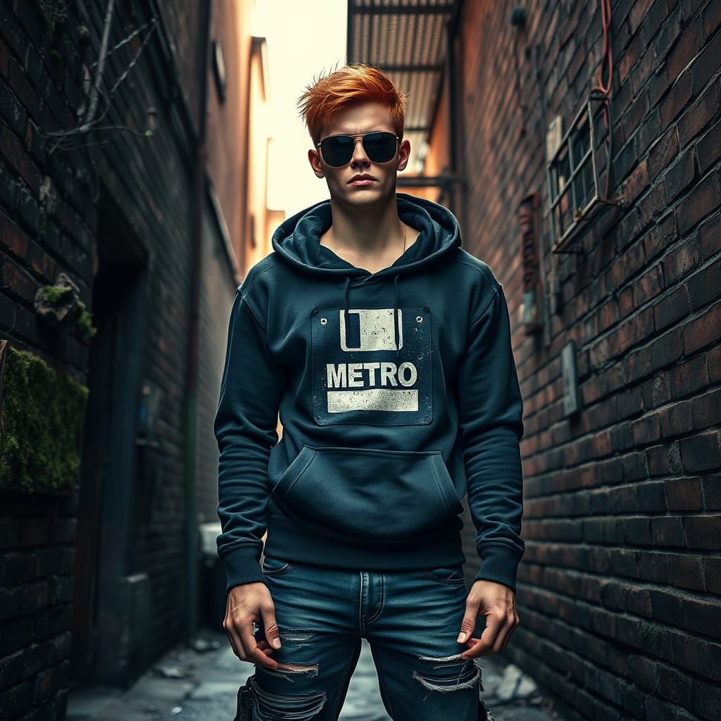 Rugged Rebel in a Dystopian Alleyway