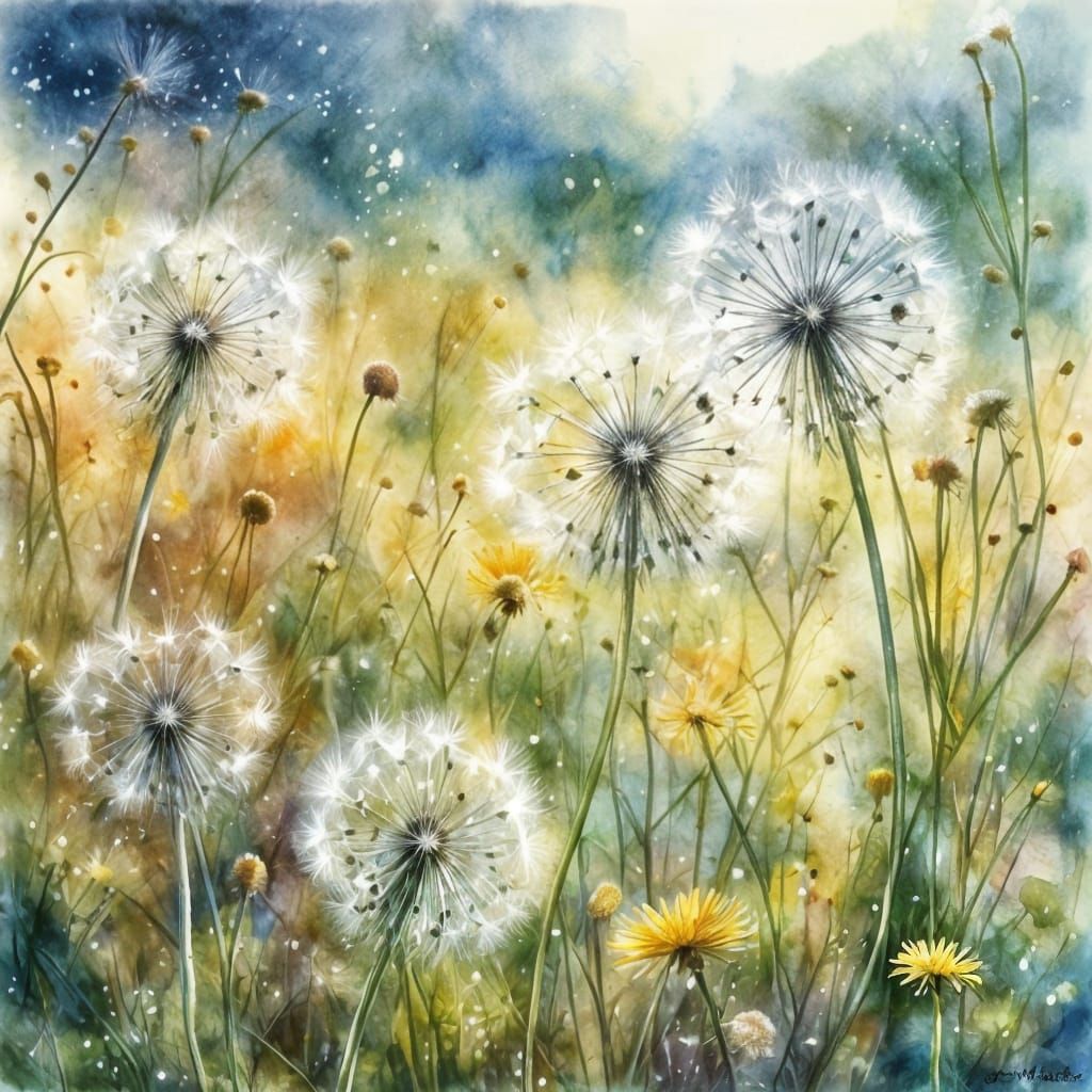 Whimsical Watercolour Fairy in a Dazzling Meadow