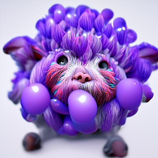 pompom creature 8K 3D hyperrealism trending on Artstation