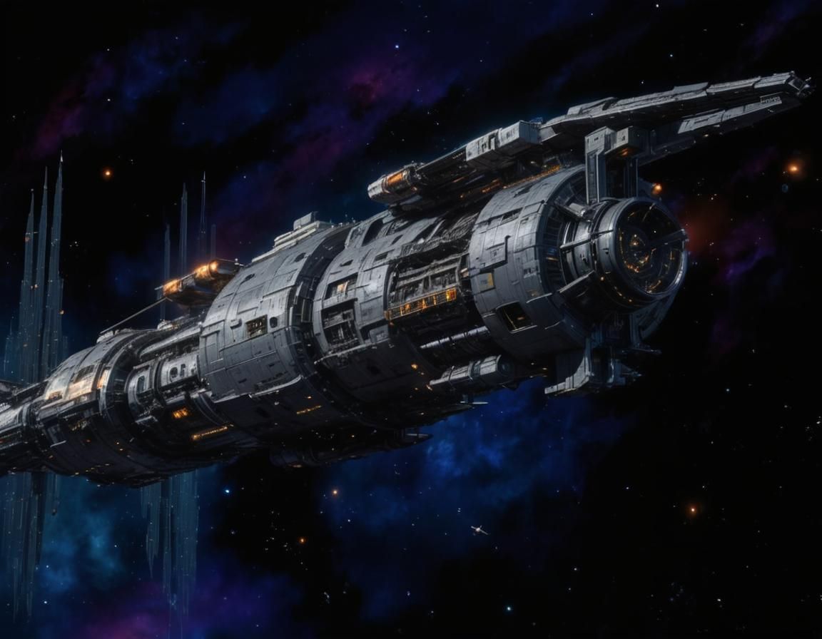 Gritty Sci-Fi Space Station Concept Art