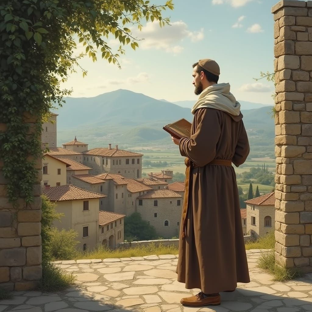 St. Thomas Aquinas in Contemplative Italian Village