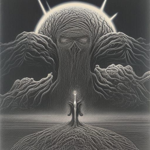 Dark Symbol in Surreal Horror Style