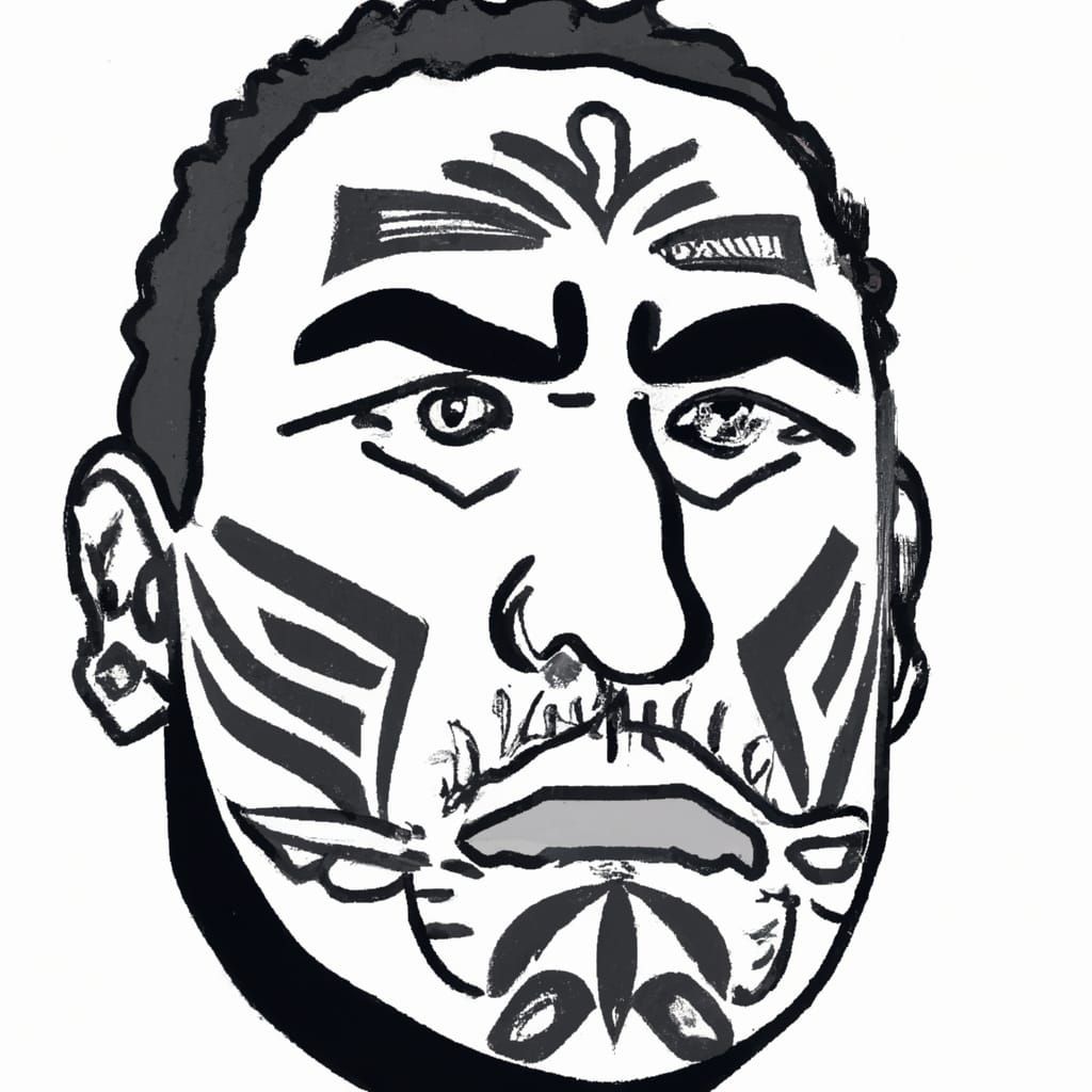 Māori Tā Moko Face Tattoo 02