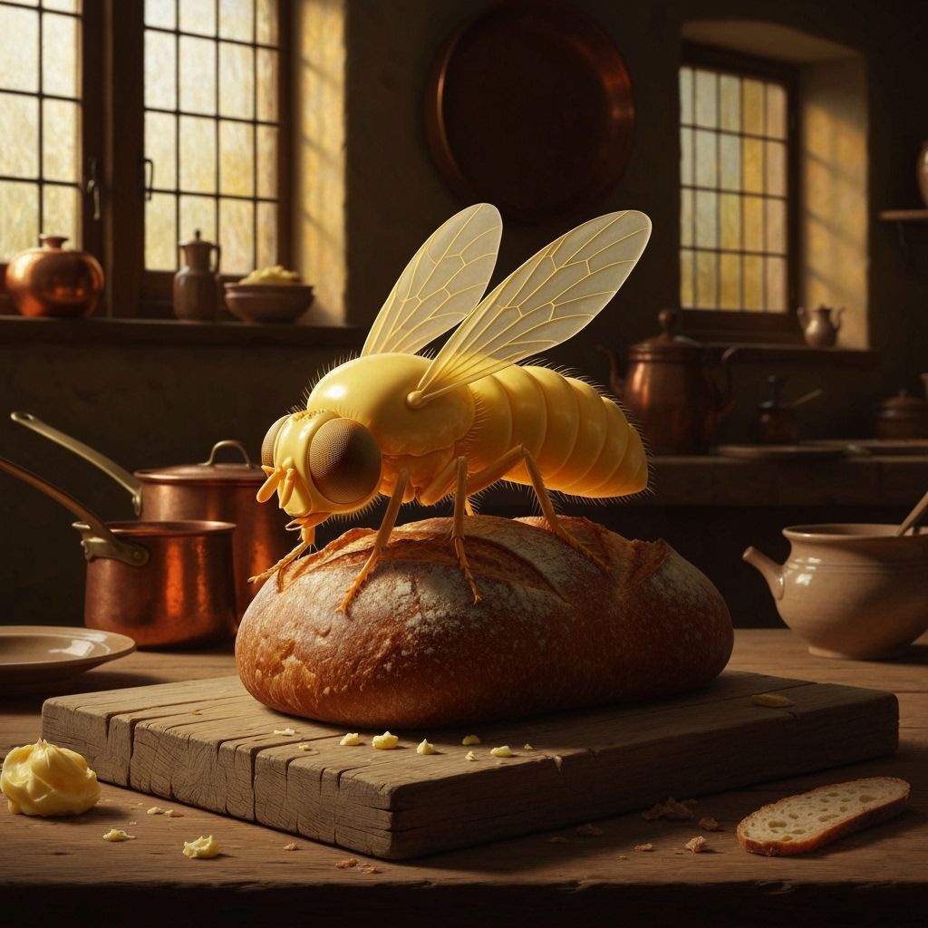 Golden Butter-fly Still Life as Hyperrealistic Art