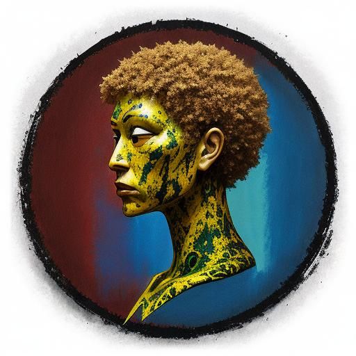 Abstract Psychedelic Oil Painting in Cubist Style