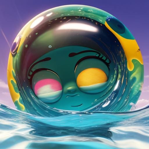 The Simpsons Underwater in Surreal Style