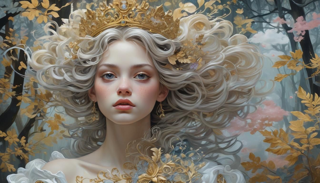 Mystical Princess Portrait in Baroque Style