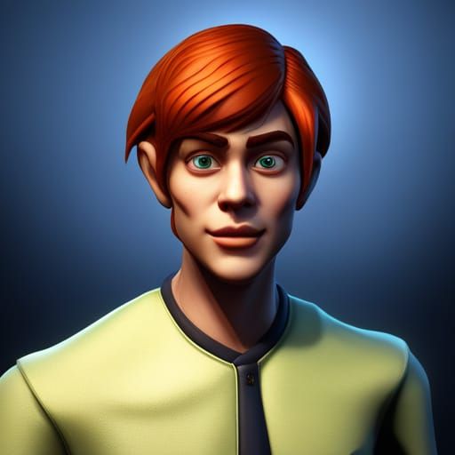 Human as Fred from Scooby Doo: Detailed Matte Painting