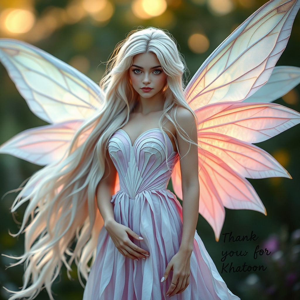 Beautiful Fairy with Origami Wings in 4K