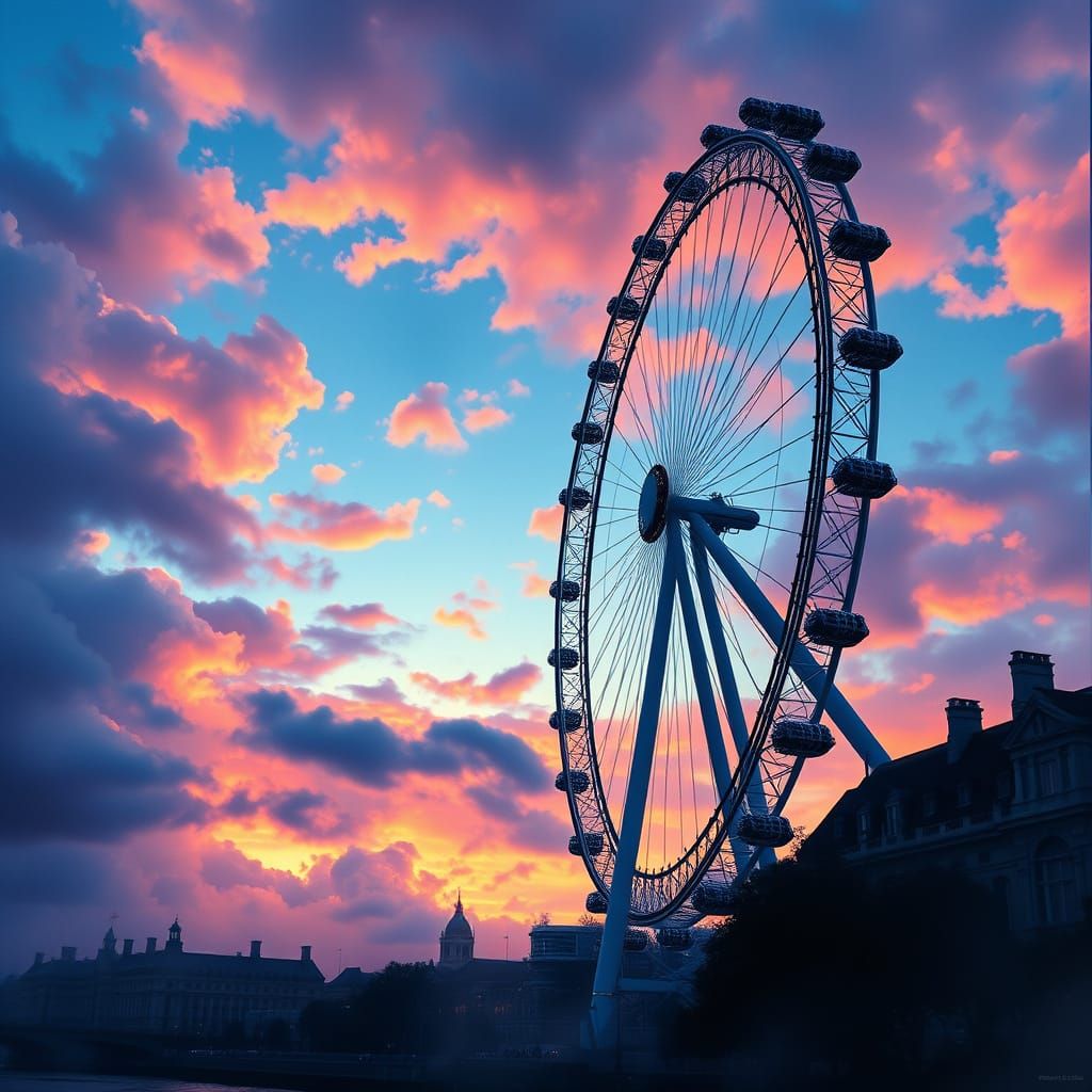Majestic London Eye in Epic Impressionist Style