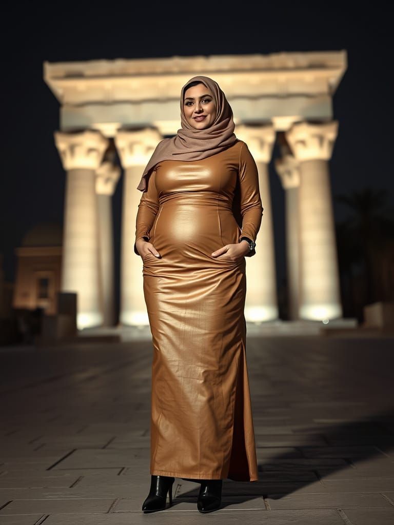 Egyptian Goddess in Monochrome Majestic Attire