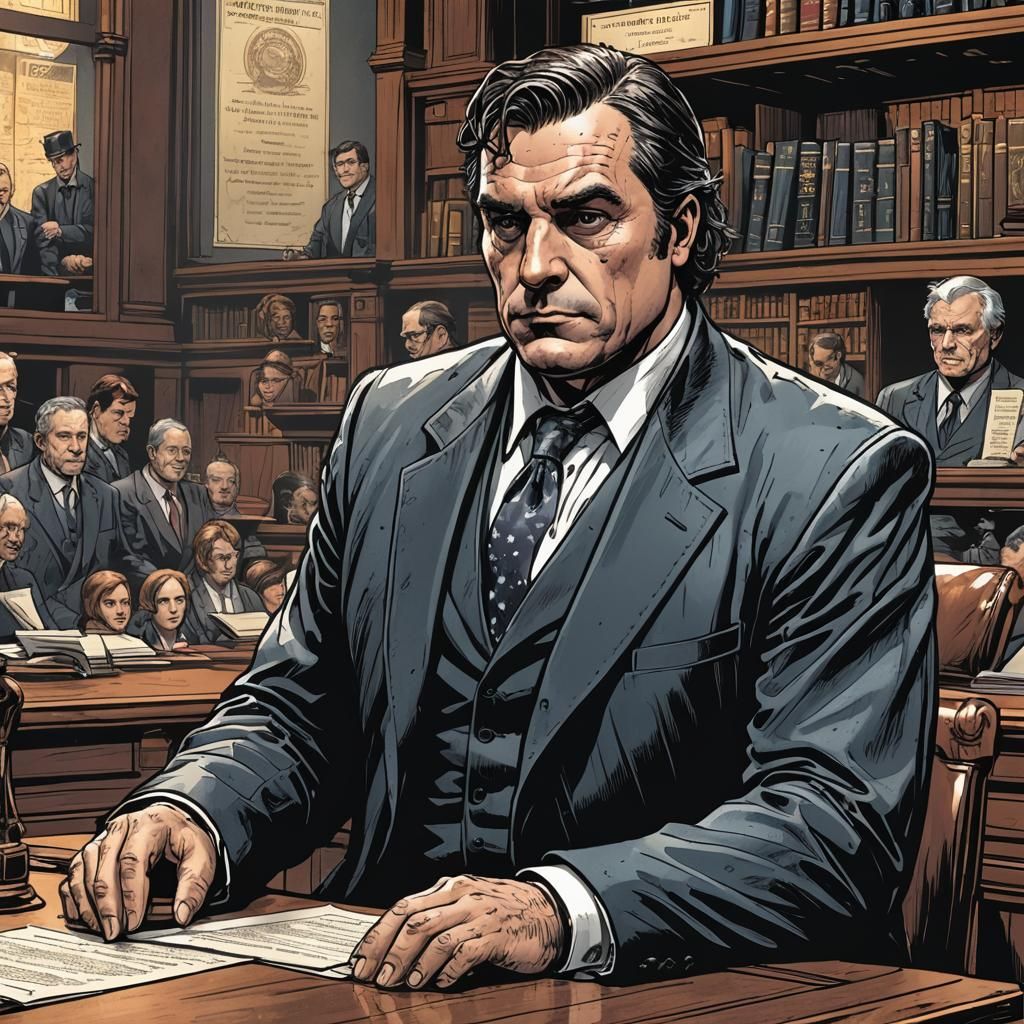 Penguin Judge in Comic Book Art Style