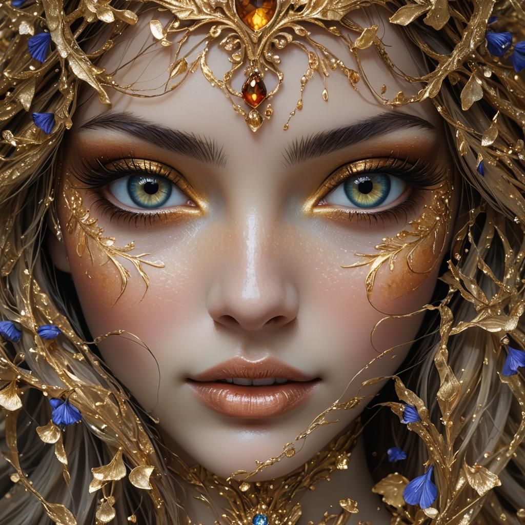 Princess with Captivating Amber Eyes