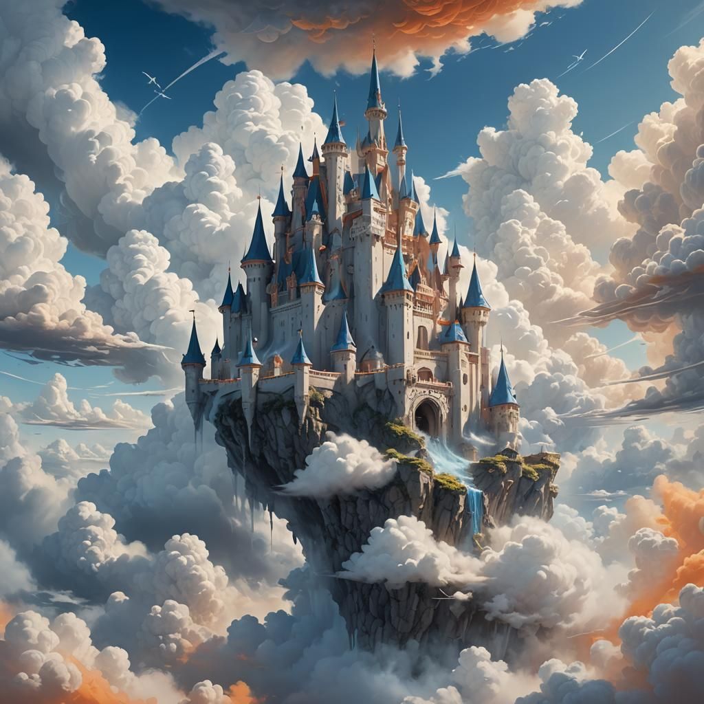 Cloud Sculptor Shapes a Castle: Fantasy Art