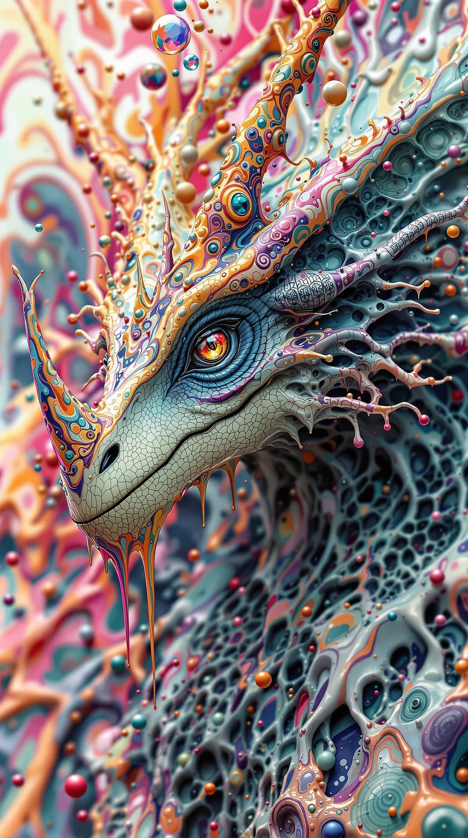 Psychedelic Glitch Art: Melting Quetzalcoatlus in 3D