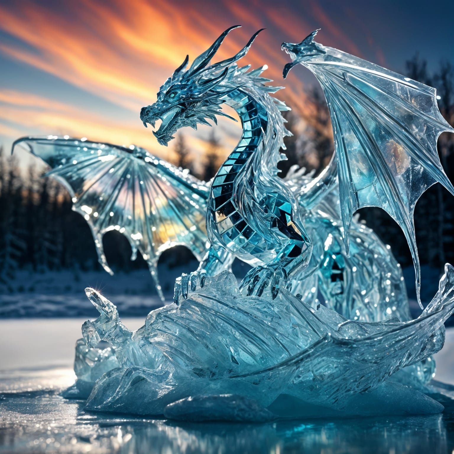 Ice Sculpture Dragon